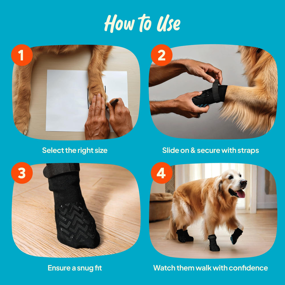 Steady Paws paw-protection close-up showing protection from rough indoor surfaces