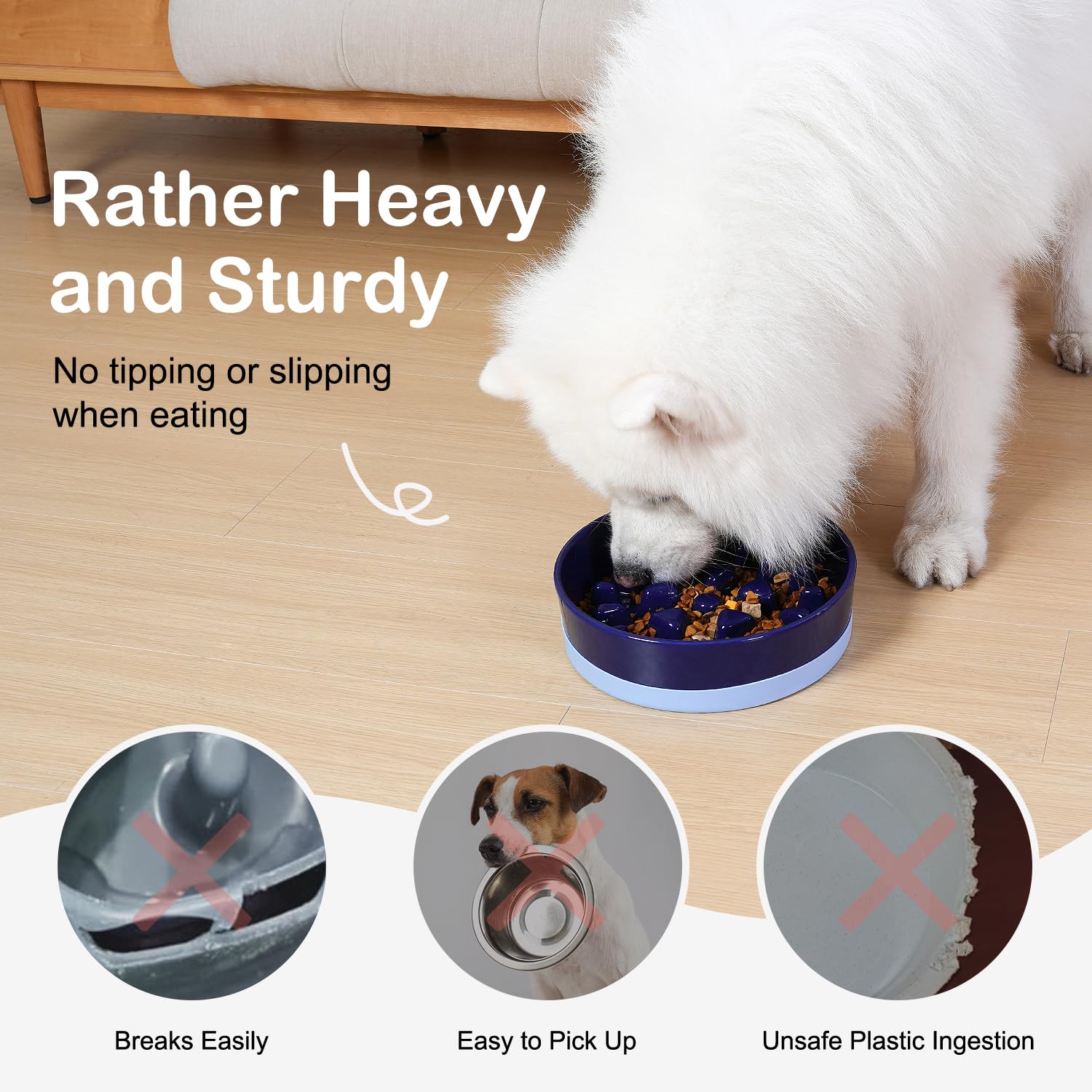 Sted silicone base keeps the bowl steady during feeding.