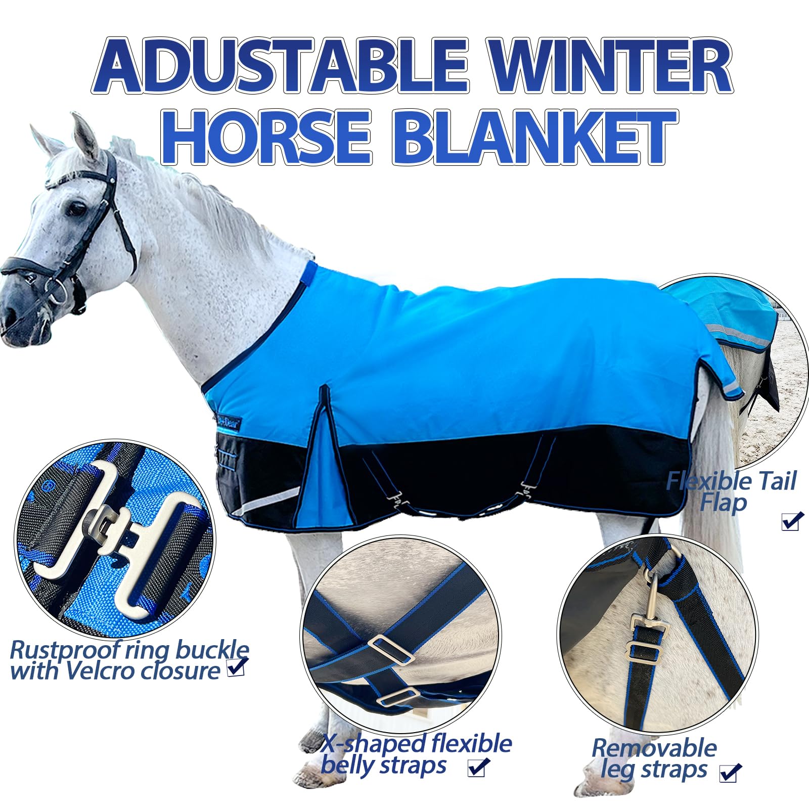 SteeDear removable leg straps help keep the blanket in place.