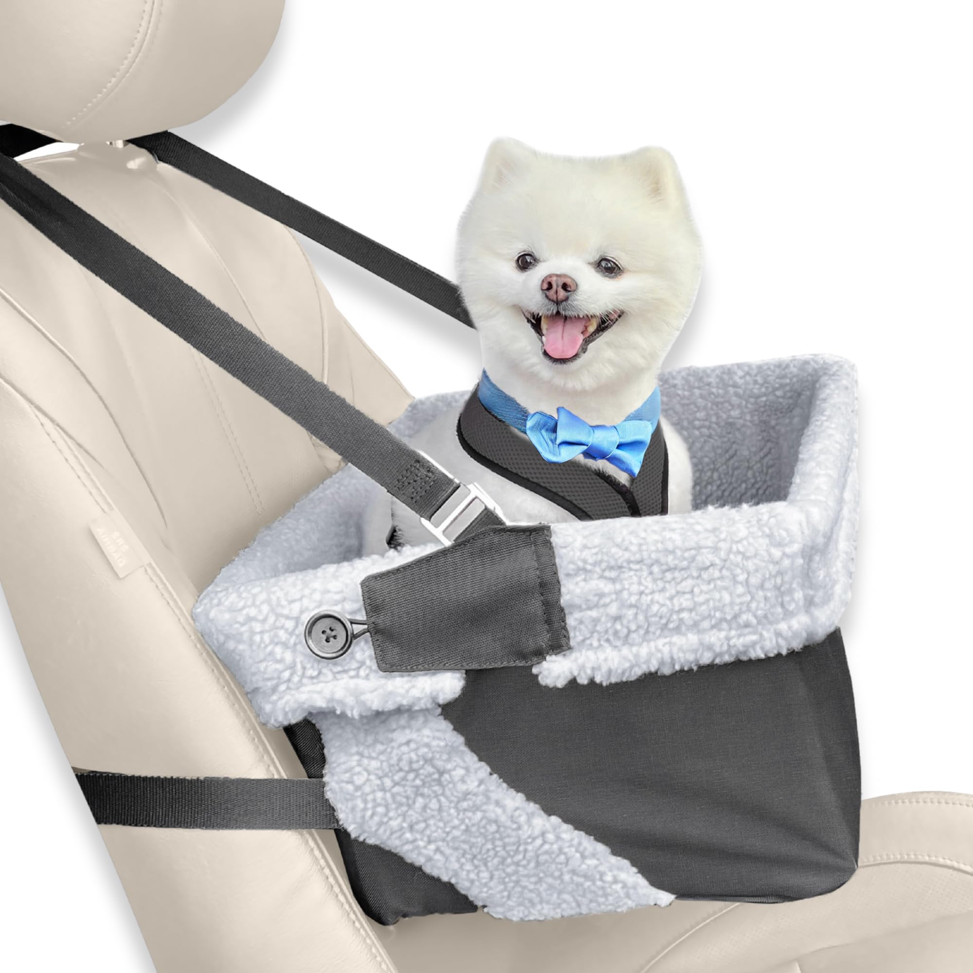 Stella and Bear dog car seat collapsible-frame for secure travel.