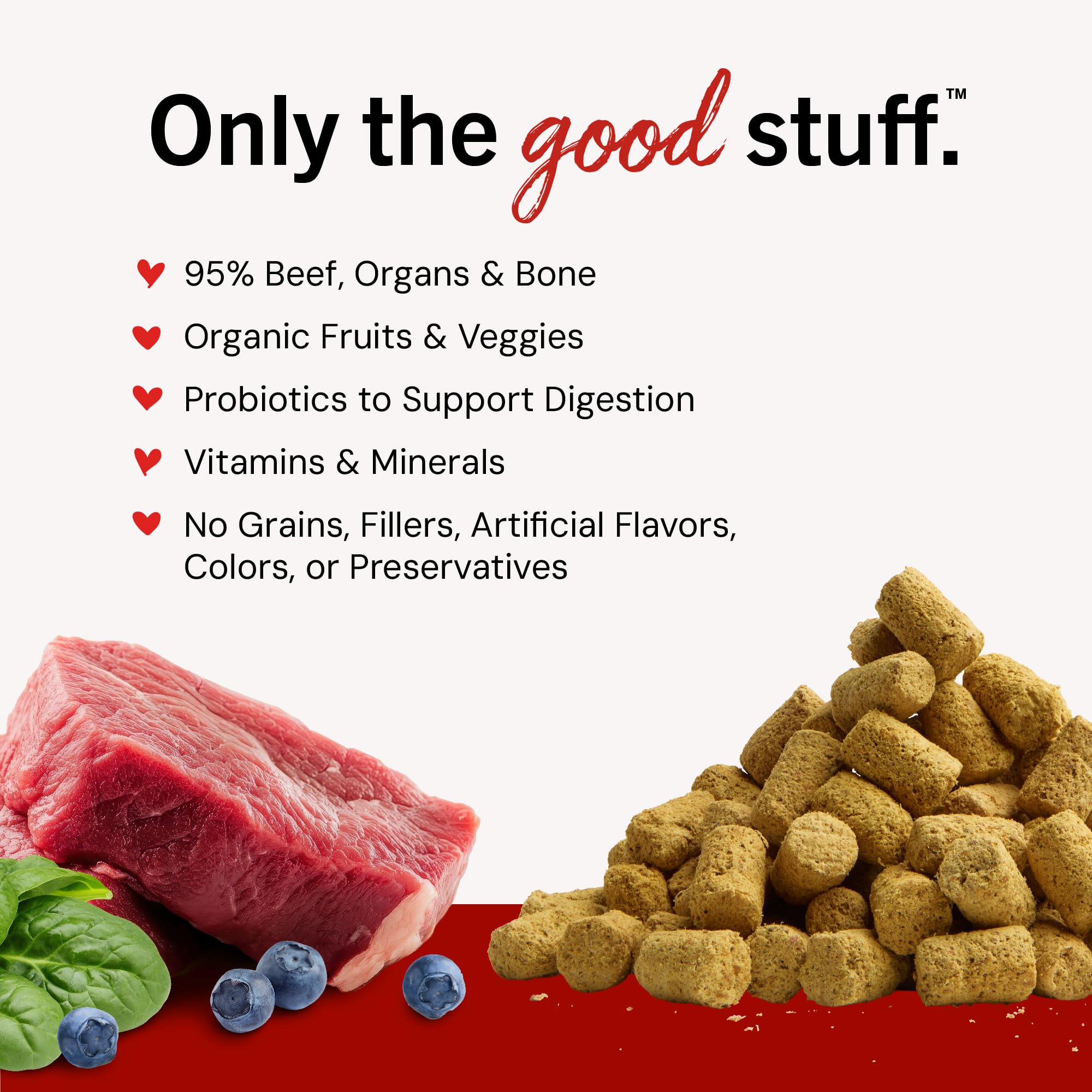 Freeze-dried beef pieces from Stella & Chewy's shown in a close-up