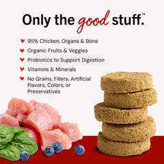 Stella & Chewy's serving dish demonstrates dry or rehydrated feeding options.