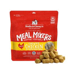 Stella & Chewy's packaging for freeze-dried chicken meal mixers, convenient feeding option