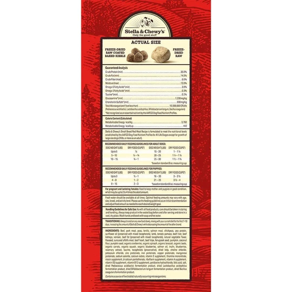 Stella & Chewy's grain-free kibble coated with raw blend, ideal for small breed dogs.