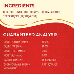 Stella & Chewy's Wild Weenies ingredients-label photo emphasizes no fillers or artificial flavors.