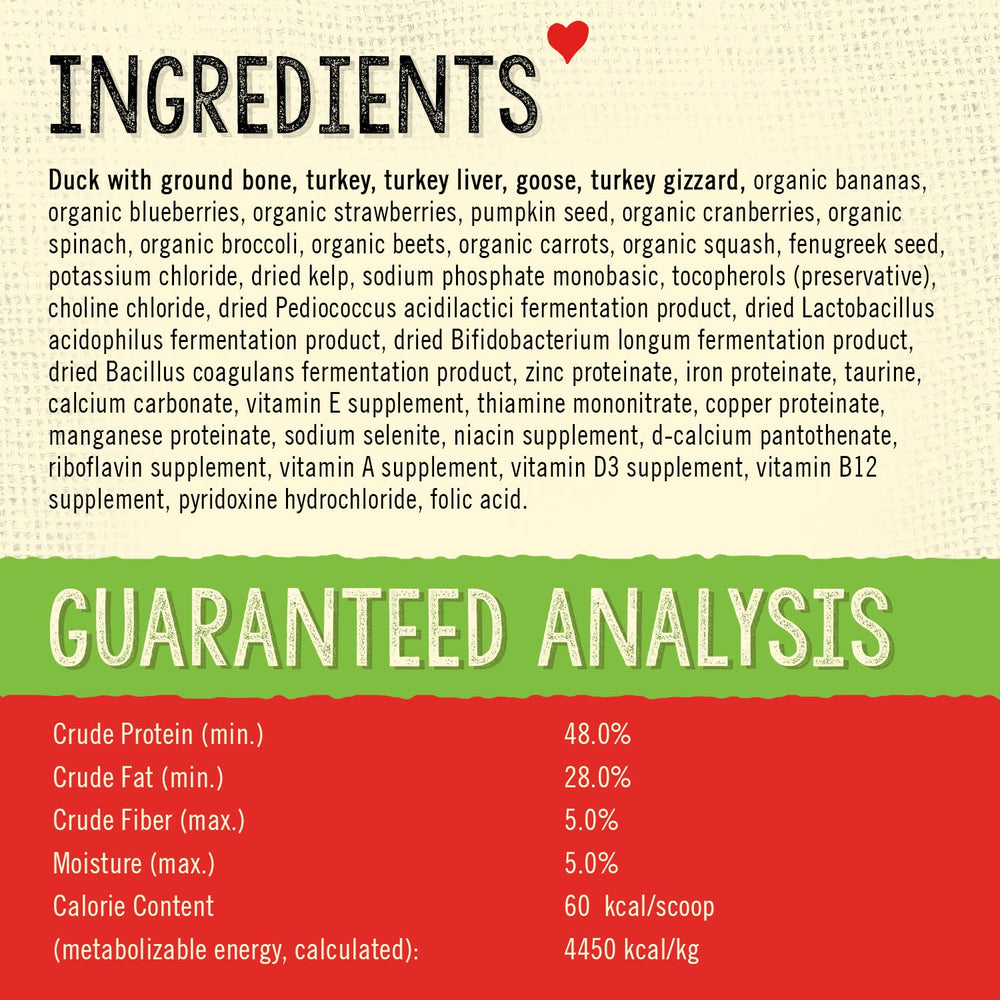 Stella & Chewy's meal mixer ingredients fruits veggies closeup show added antioxidants and fiber