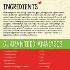 Stella & Chewy's meal mixer ingredients fruits veggies closeup show added antioxidants and fiber