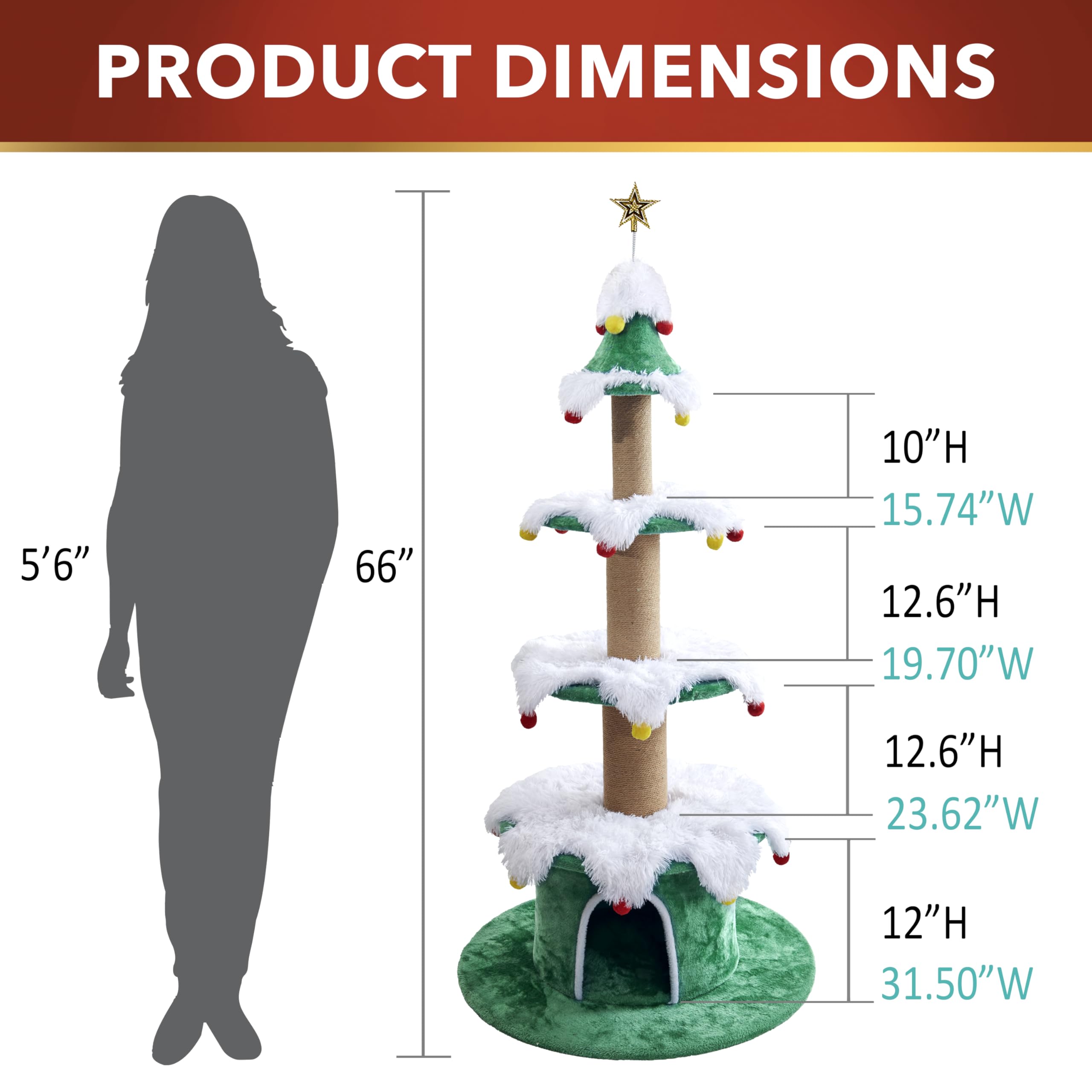 Stephan Roberts Cat Christmas Tree Base Plush Condo provides a private nap retreat