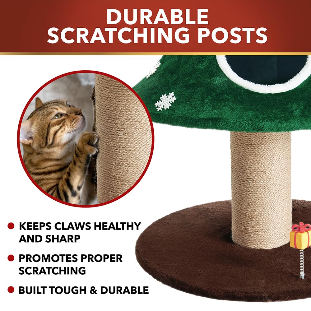 Stephan Roberts cat Christmas tree sisal posts promote healthy scratching while decorating your space.