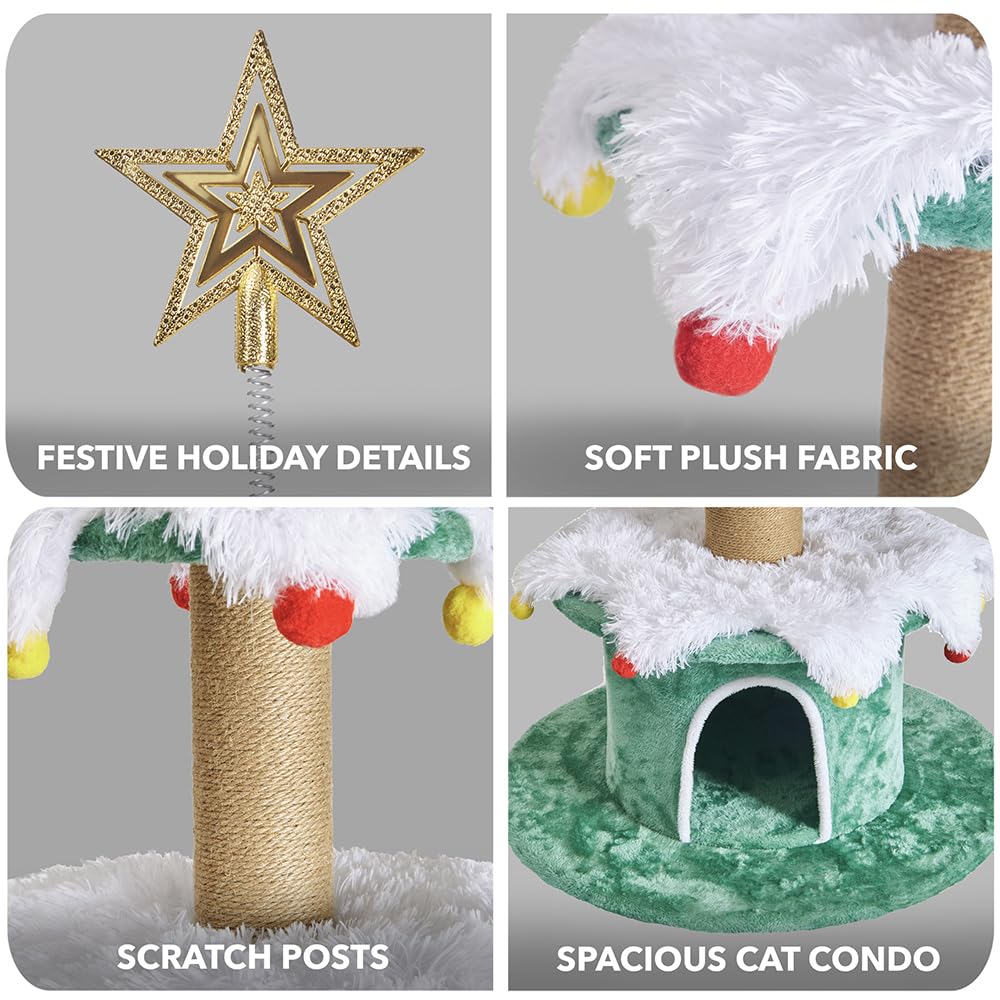 Stephan Roberts Cat Christmas Tree Durable wide base supports active cats