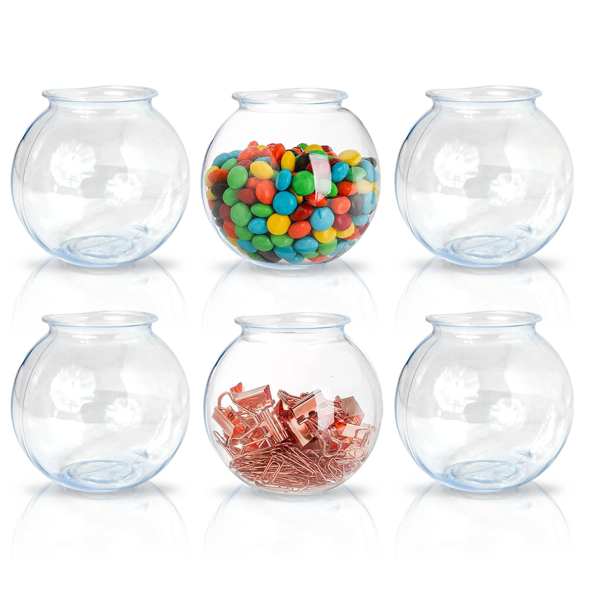 Sterline 6-pack 16oz fish bowls for party centerpieces and candy displays.