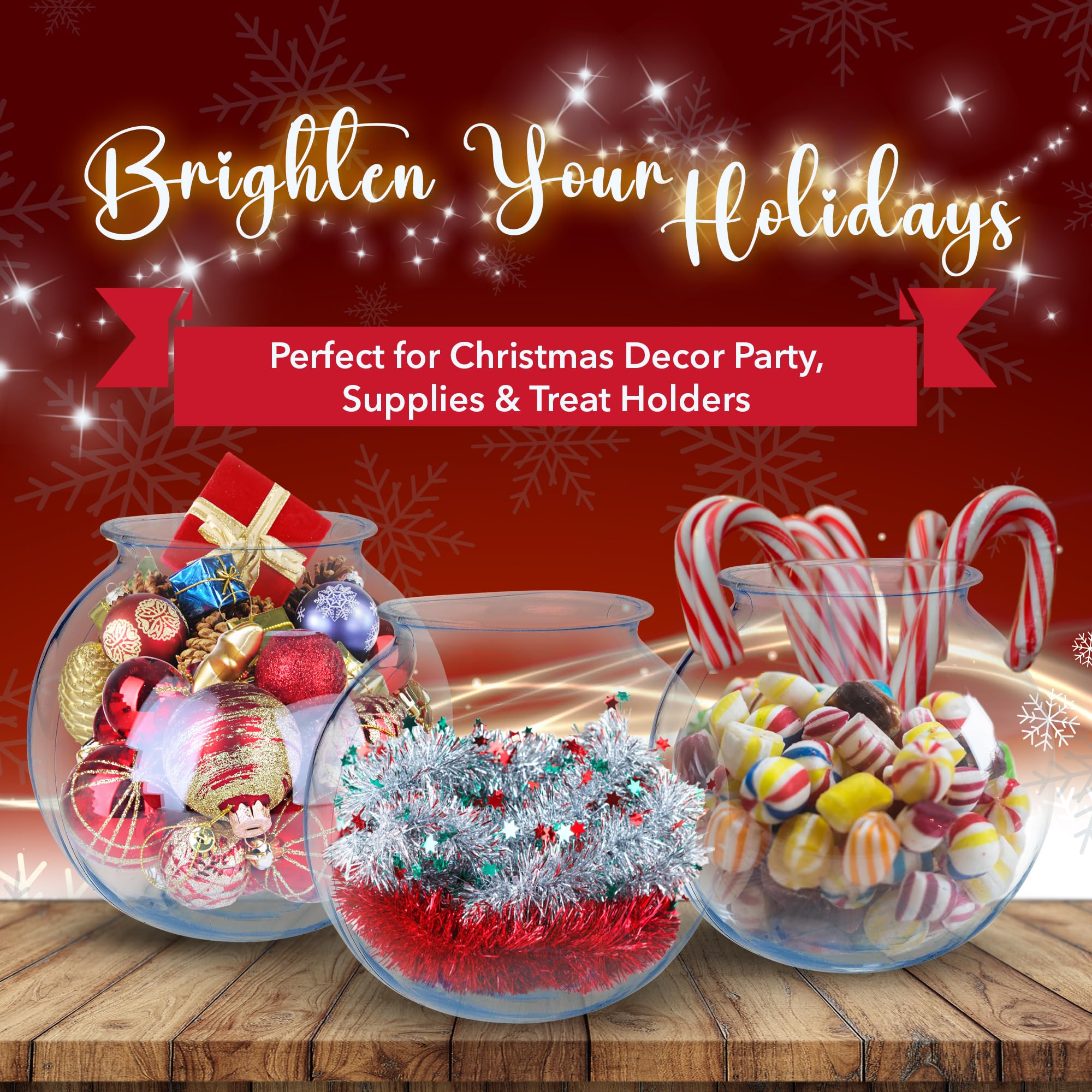 Sterline clear 16oz fish bowls ideal for centerpieces and candy buffets.