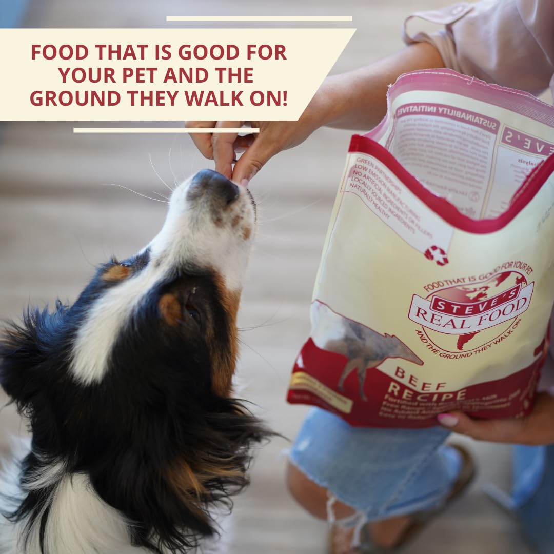 Steve's Real Food beef nugget meal for dogs and cats.