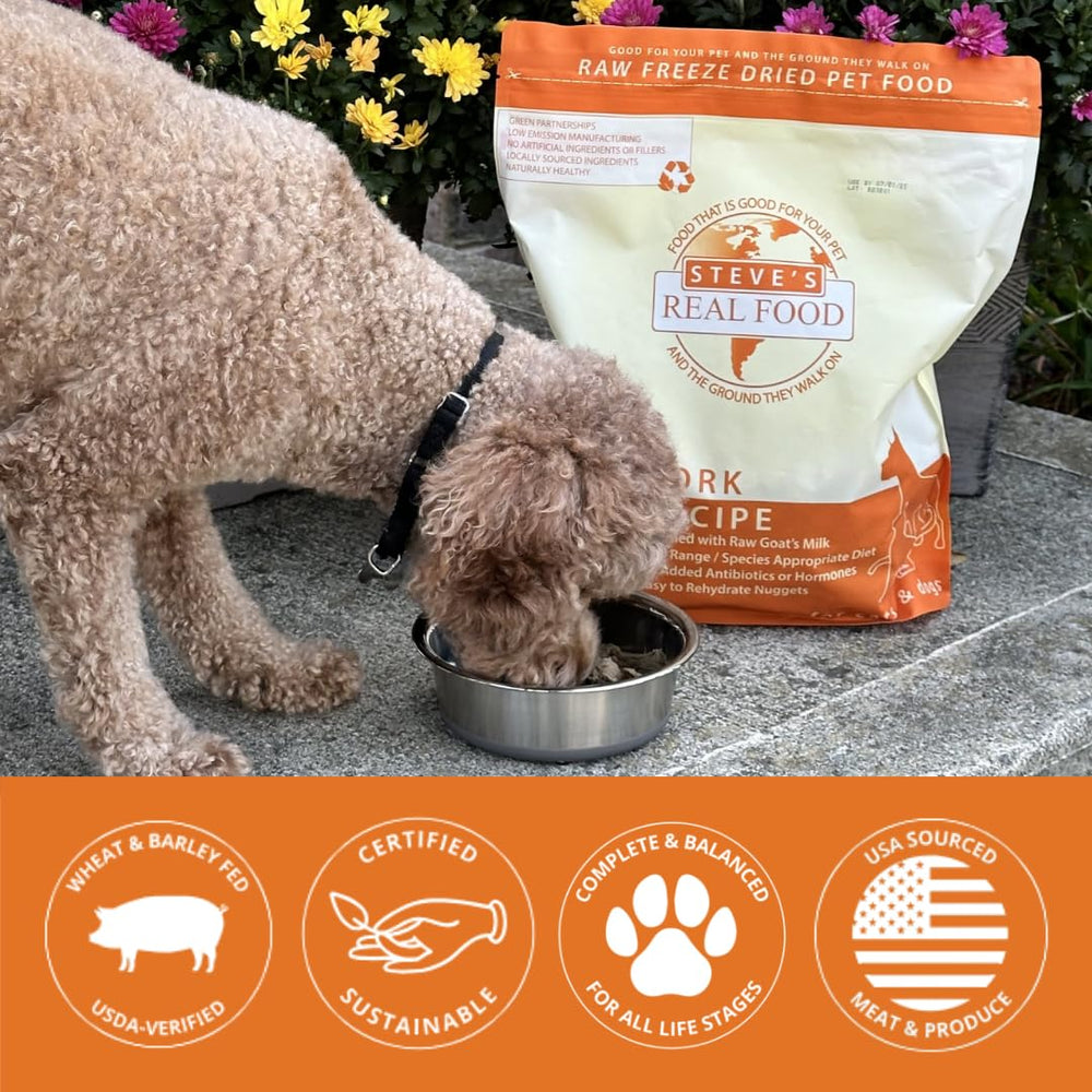 Steve's Real Food pork nuggets rehydration-bowl captures serving-ready texture and aroma.