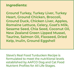 Steve's Real Food Turducken nuggets close-up showcases turkey and duck flavor.