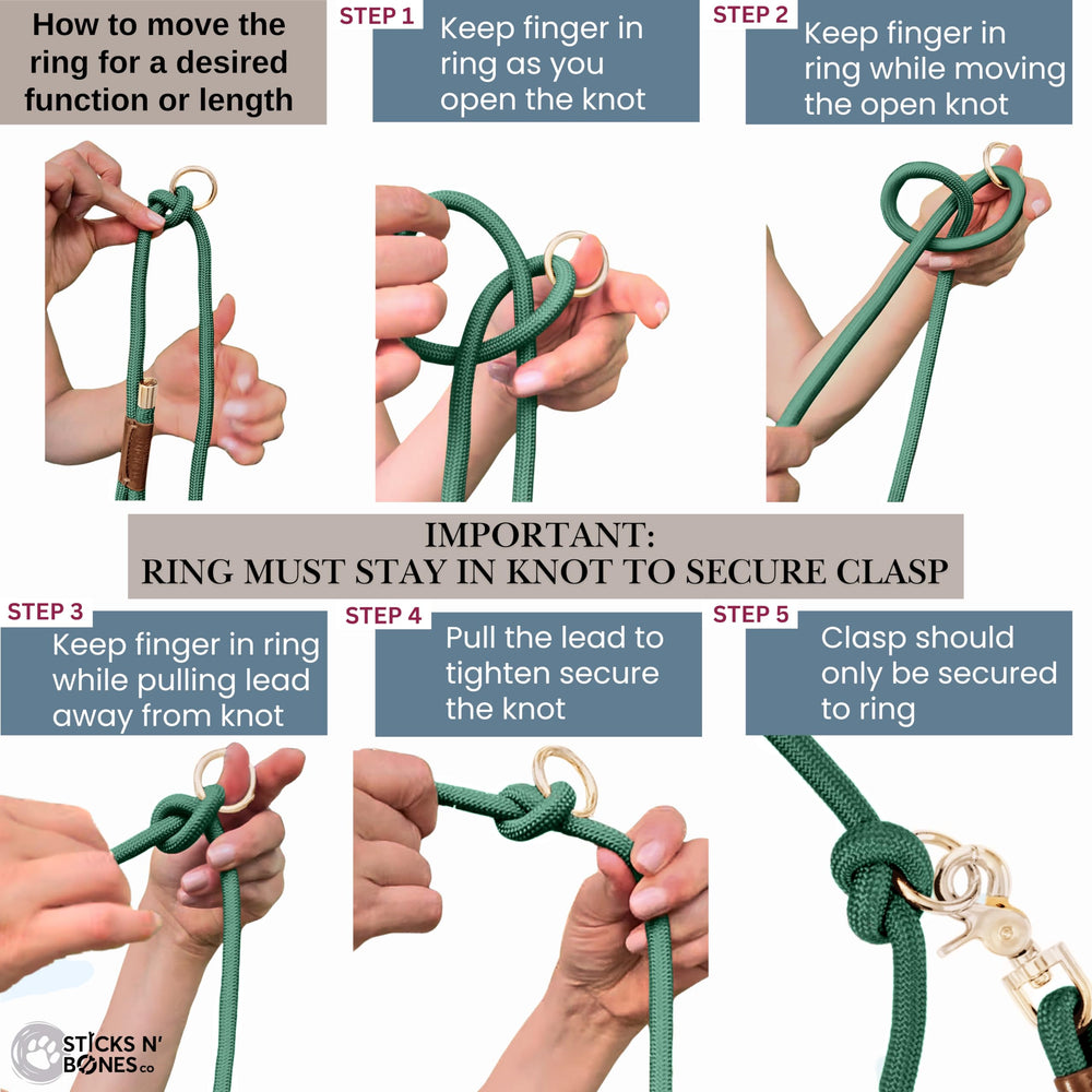 Sticks N' Bones co dual handle leash adds control when dogs pull