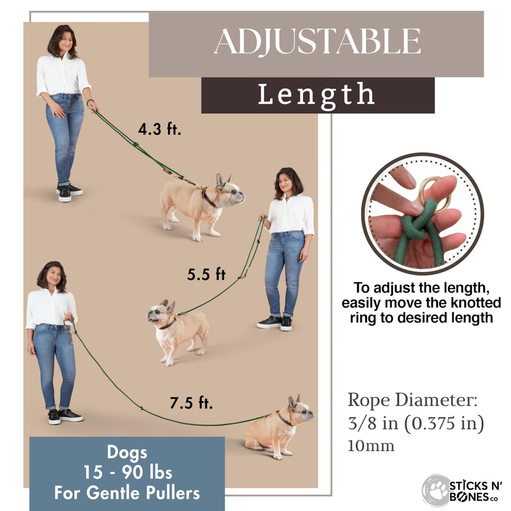 Sticks N' Bones co two dog leash coordinates two dogs with a shared lead