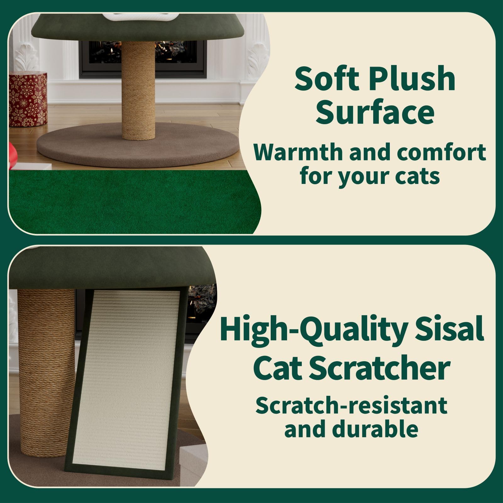 STILLCOVE cat-tree-hanging-balls stimulates curiosity and hunting-style play.