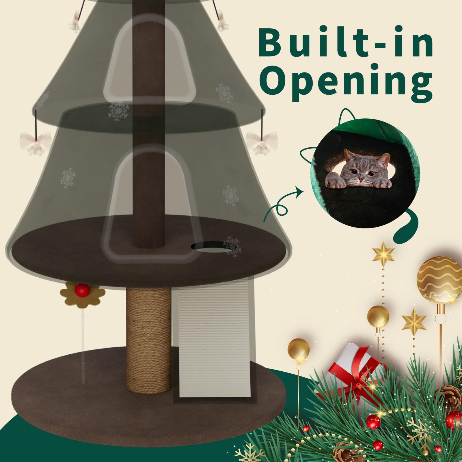 STILLCOVE cat-tree-semi-enclosed-beds creates cozy private retreats.