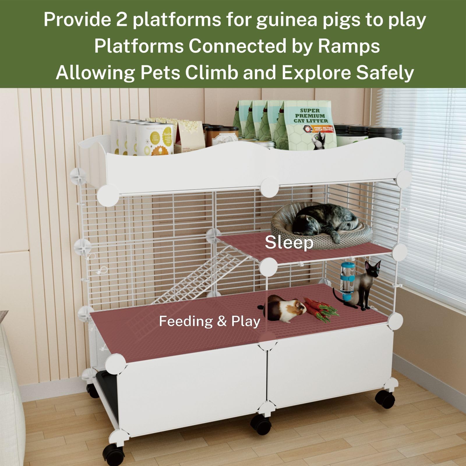 STILLCOVE pull-out trays bottom cleaning — effortless litter disposal and quick cleanup