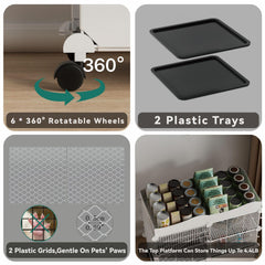 STILLCOVE rabbit house on wheels with tray — easy relocation for daily routines