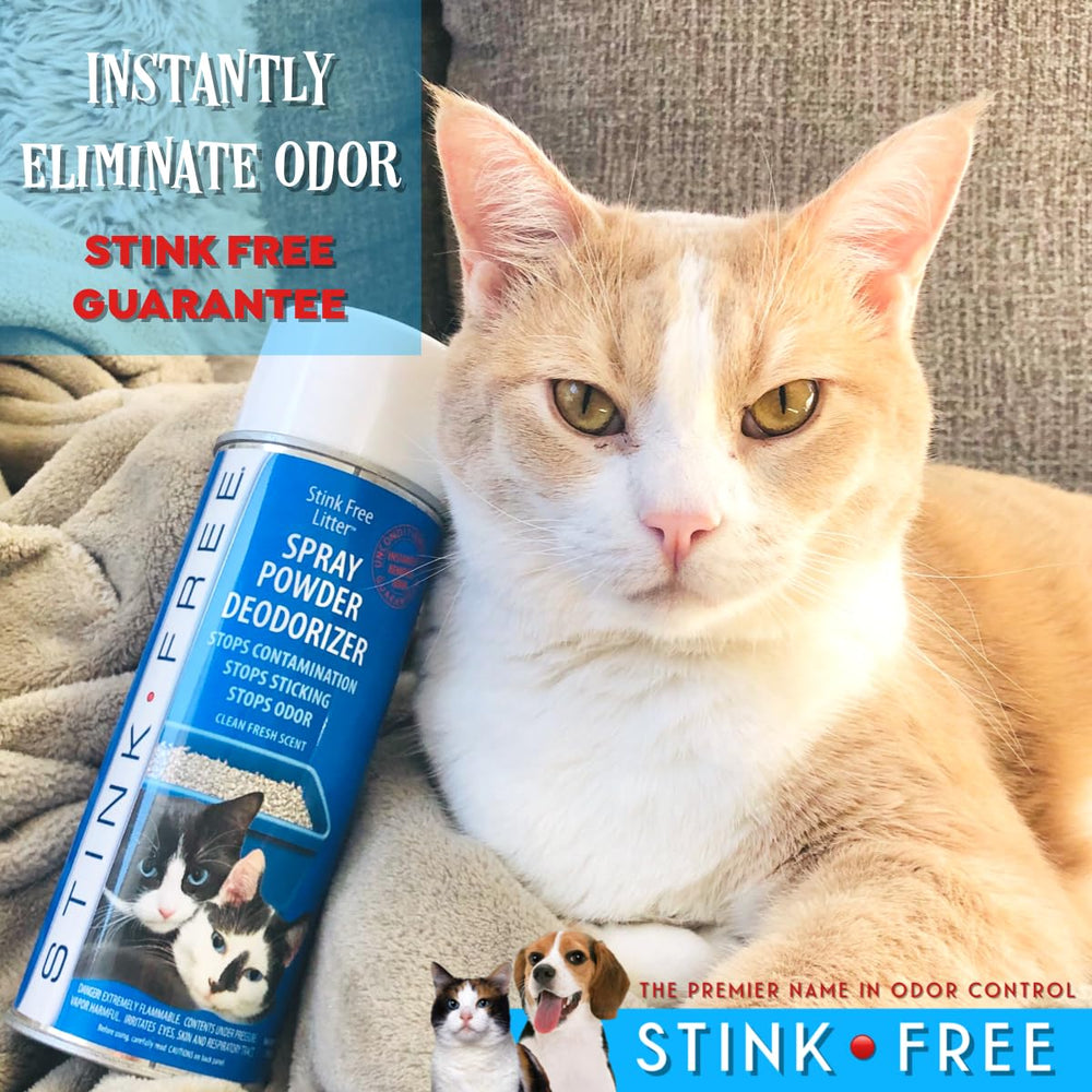 Stink Free non-toxic formula safe around pets; family-friendly odor control.