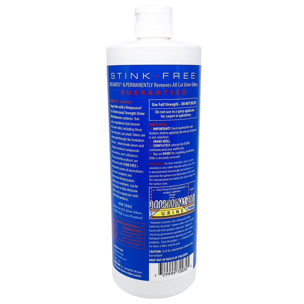 Stink Free storage-bottle shows ready-to-use 32 oz supply.