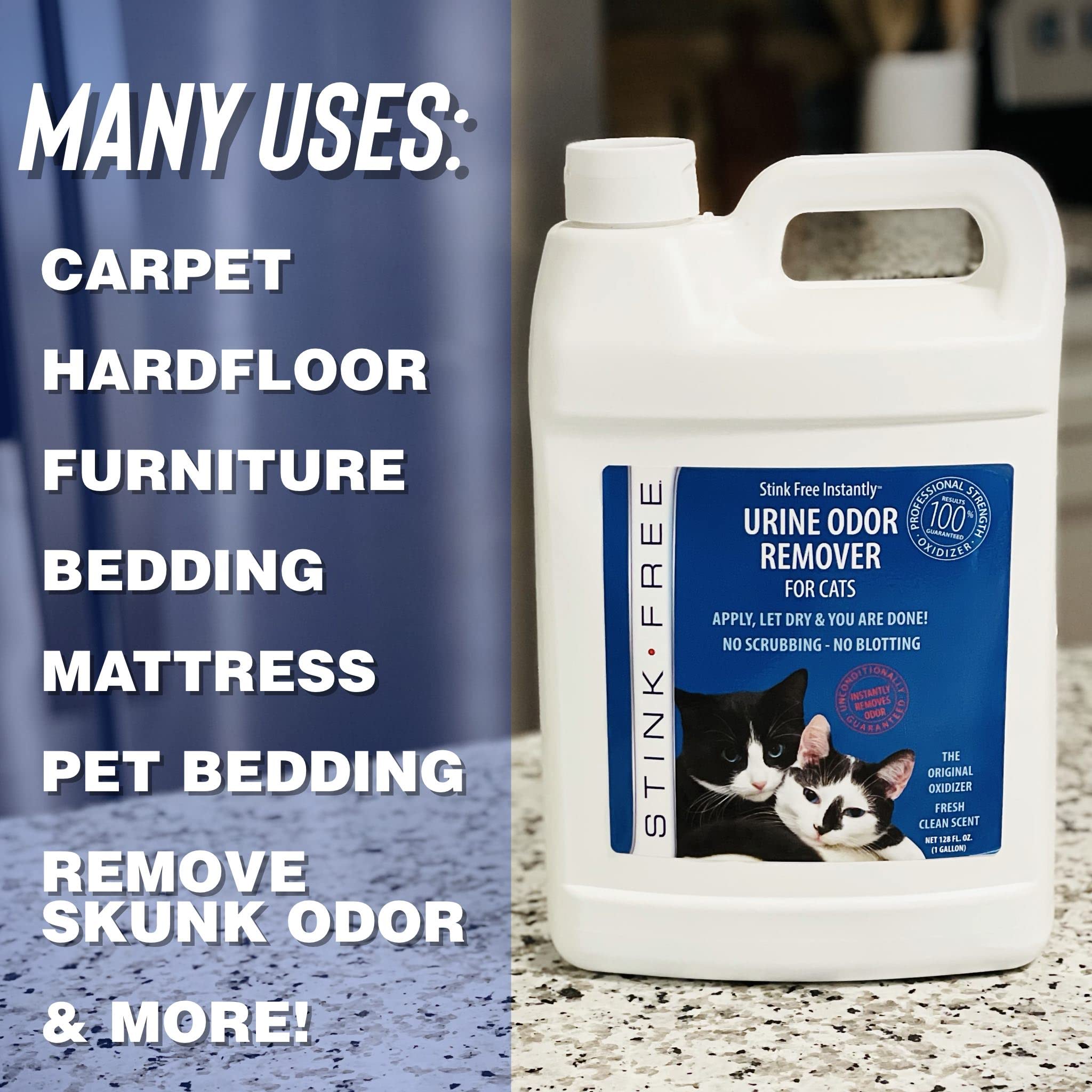 Stink Free Urine Odor Remover on Mattress Targets deep clean and freshness.