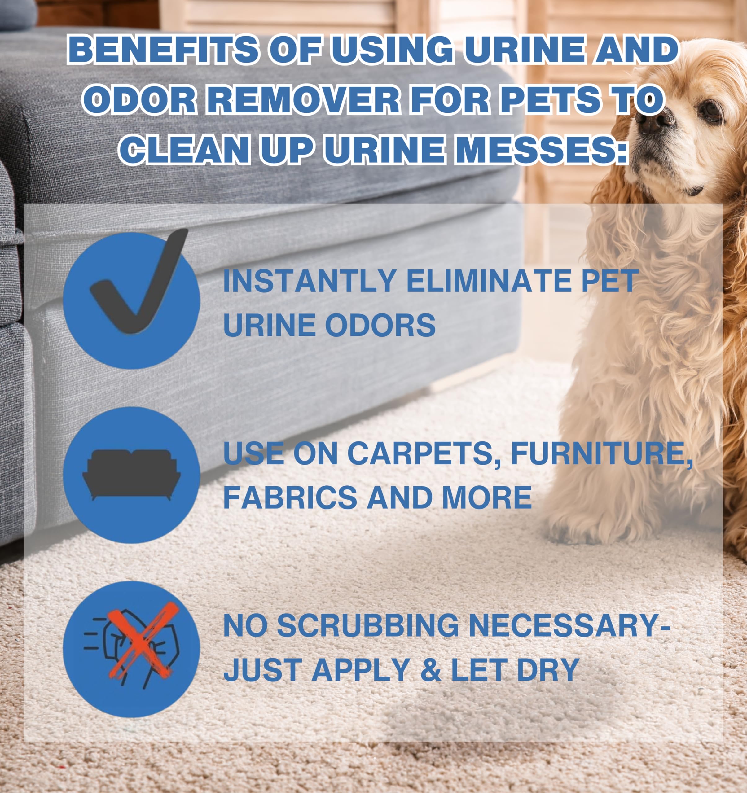 Stink Free Urine Odor Remover refreshes floors and surfaces