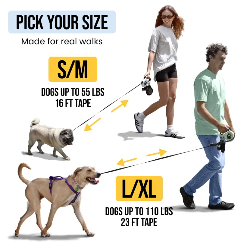 StitchLeash ergonomic anti-slip handle offers comfortable grip during long strolls.