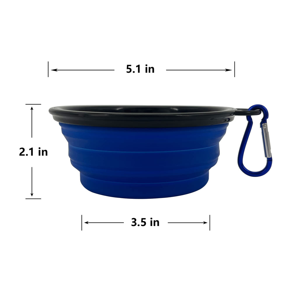 STKBES collapsible dog bowl at 2.1 inches tall fits travel setups.
