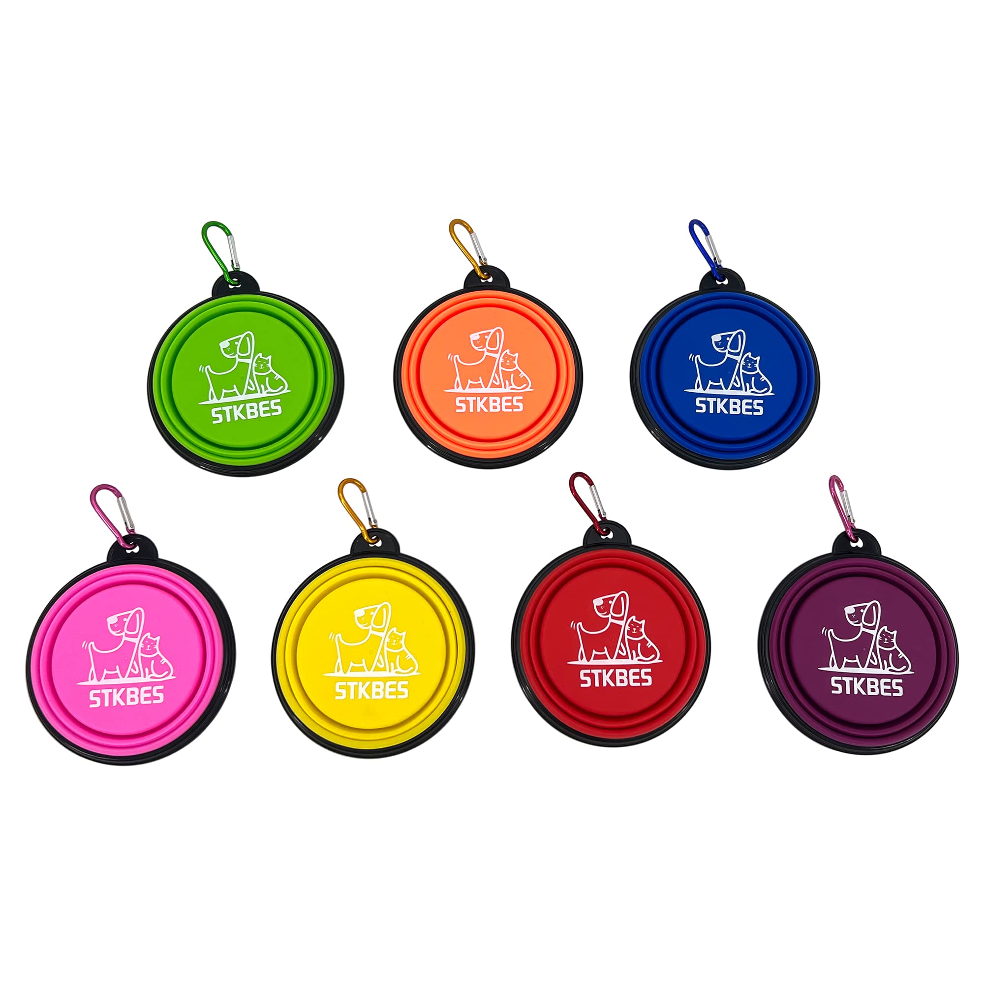STKBES collapsible dog bowl features bright mixed colors for quick spotting outdoors.