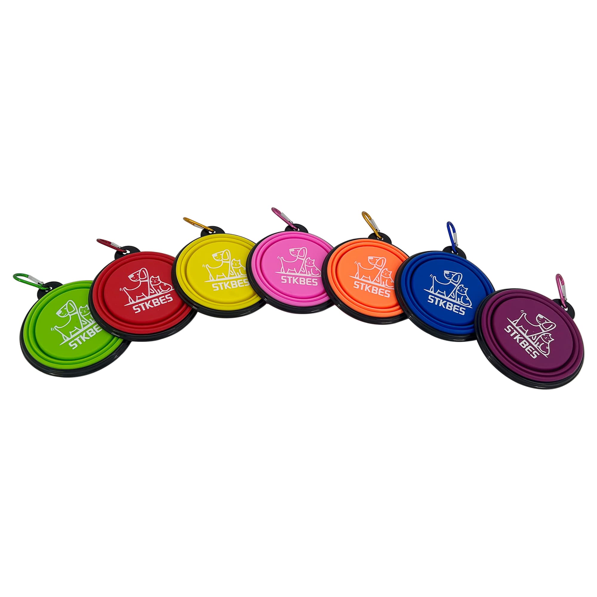 STKBES collapsible dog bowl suitable for indoor and outdoor feeding.