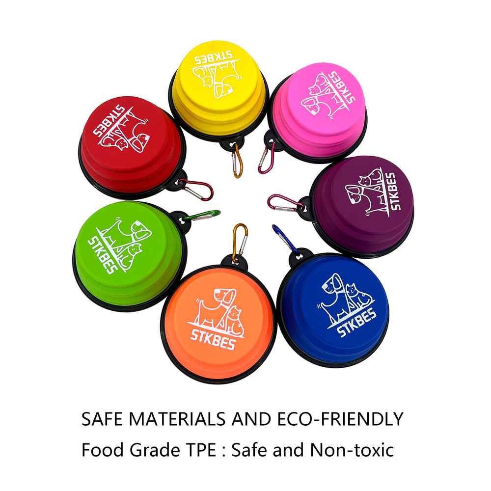 STKBES collapsible dog bowl silicone material ensures pet-safe meals.