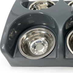 STKBES Puppy Feeding System with individual bowls per puppy promotes fair portions.