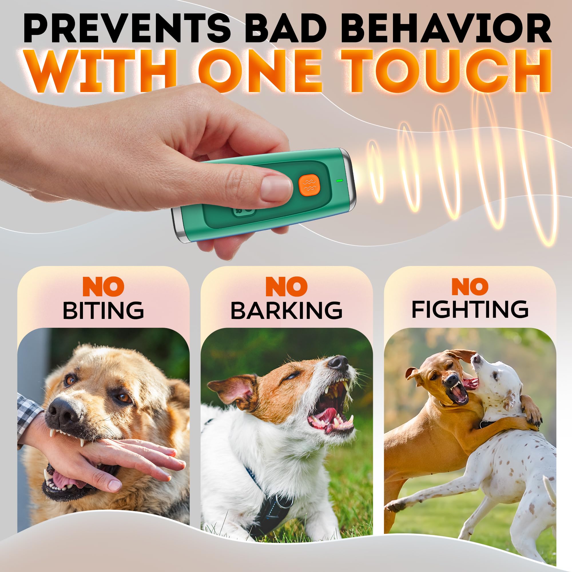 STOPWOOFER handheld bark control device green, ideal for on-the-spot quieting of nuisance barking.
