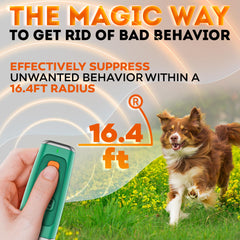 STOPWOOFER ultrasonic training deterrent 25khz green displays safe, humane correction without loud sounds.