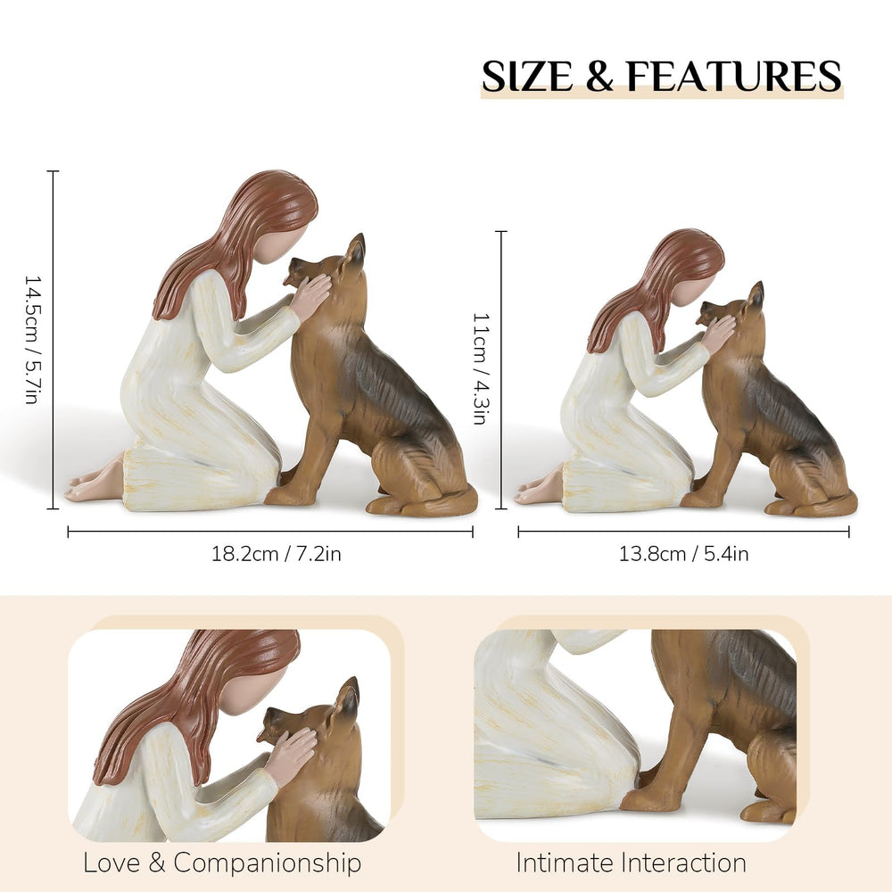 Storieme German Shepherd Figurine Front image, a display-worthy keepsake for shelves and mantels.