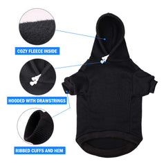 Stpiatue dog hoodie rib knit cuffs prevent cold drafts