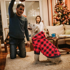 Stpiatue dog hoodie pocket detail showing handy small-item storage