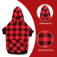 Stpiatue dog hoodie with rib-knit cuffs maintains fit after washes