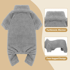 Stpiatue fuzzy-dog-pajamas-4-leg-design provides full coverage and cozy mobility.