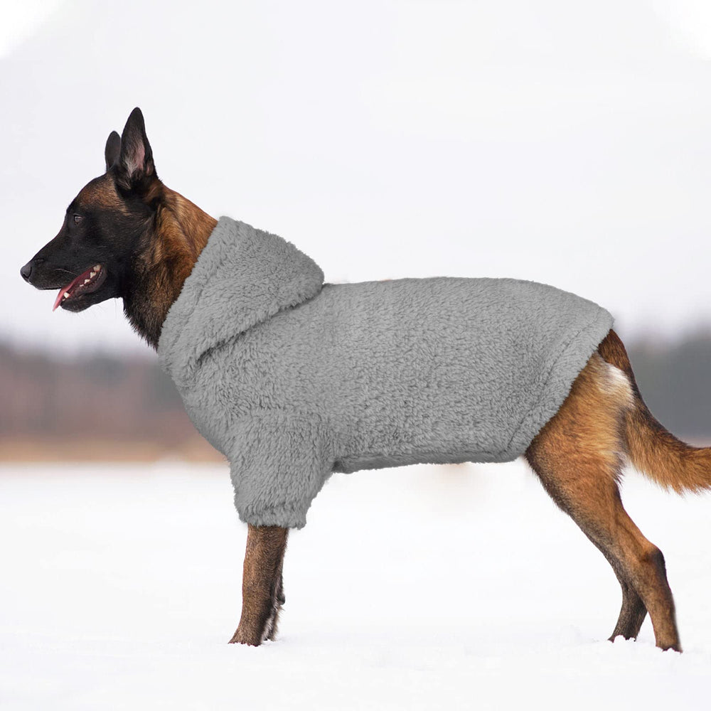 Stpiatue fuzzy dog sweater grey XL size chart guidance