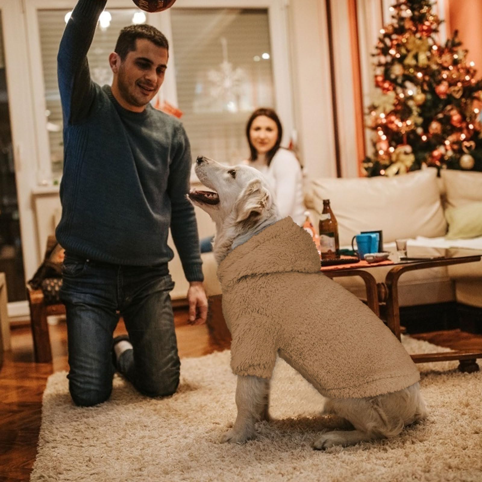 Stpiatue size chart guide for proper large-dog hoodie fit.