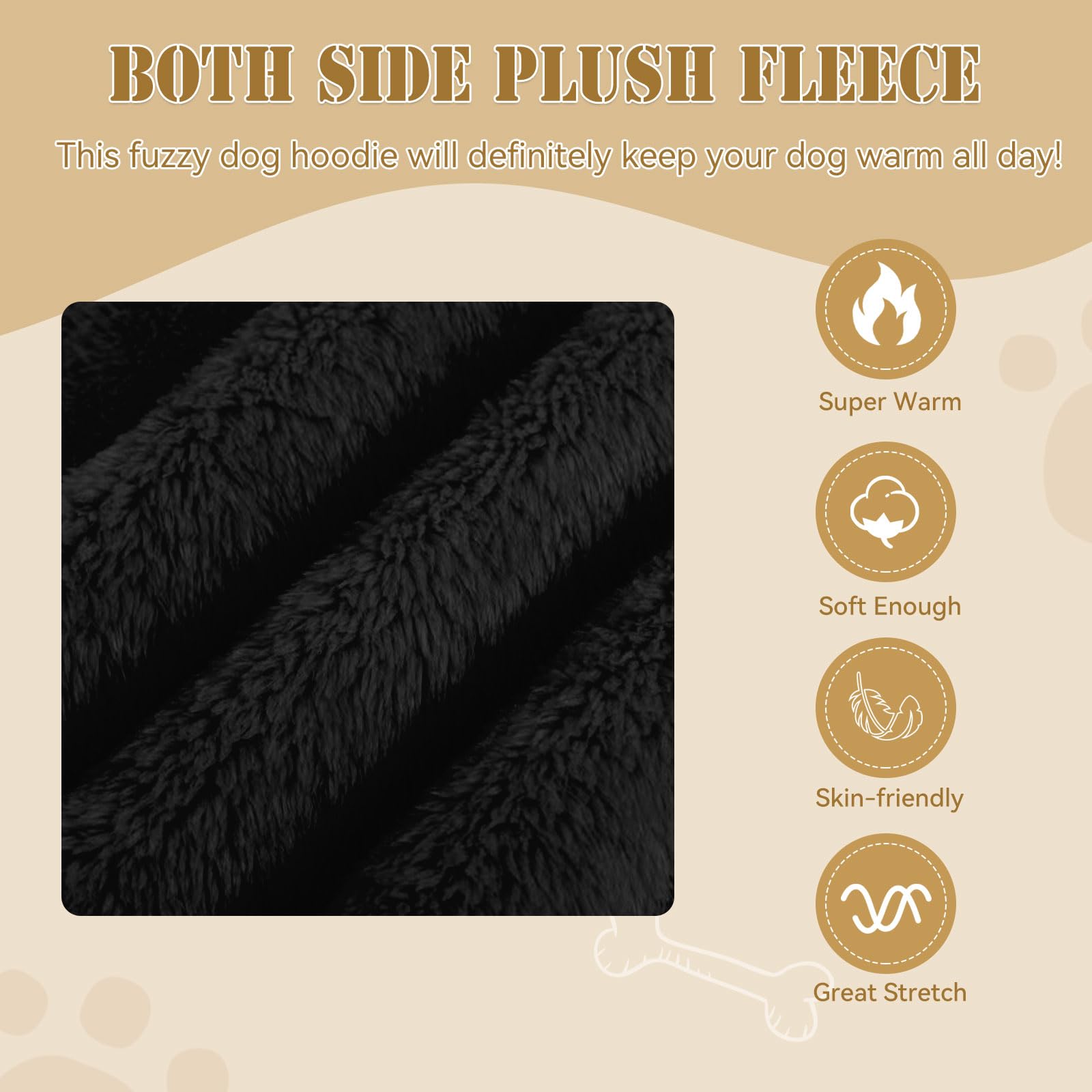 Stpiatue durable fleece fabric and two-sleeve design keep warmth without restricting movement.