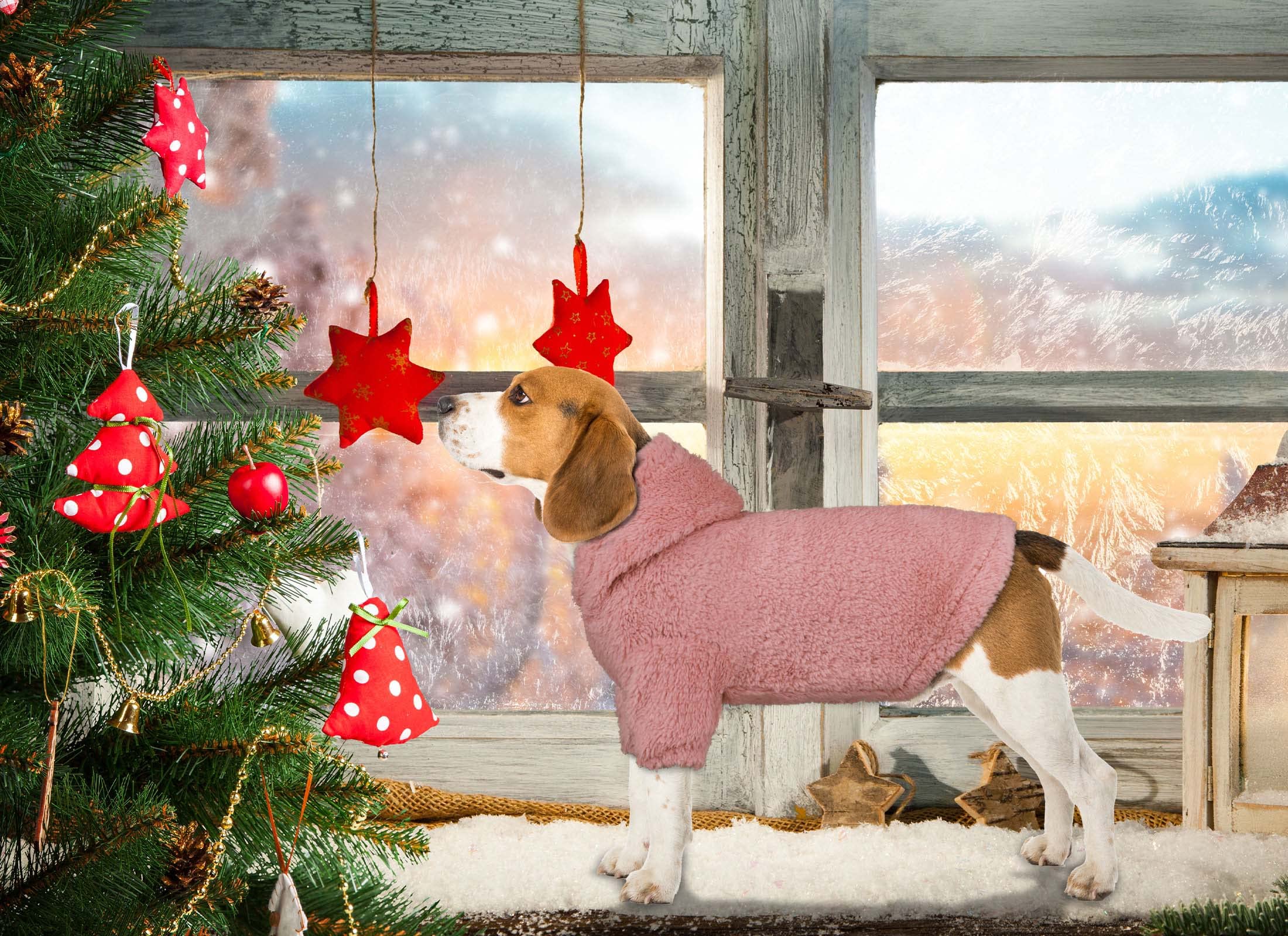 Stpiatue sudadera para perros grandes, rosa, cierre elástico para ajuste seguro.
