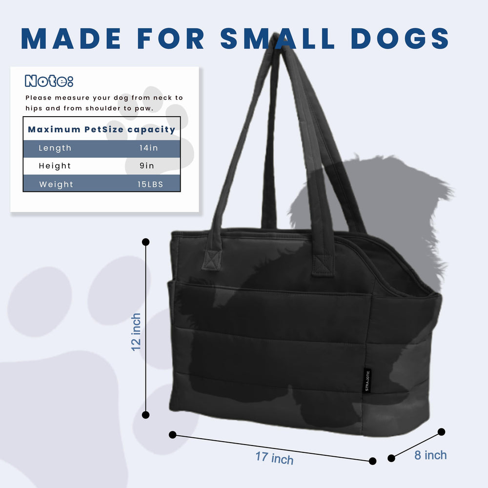 STRAODTIC small dog purse carrier safety clip inside keeps your pet secure.