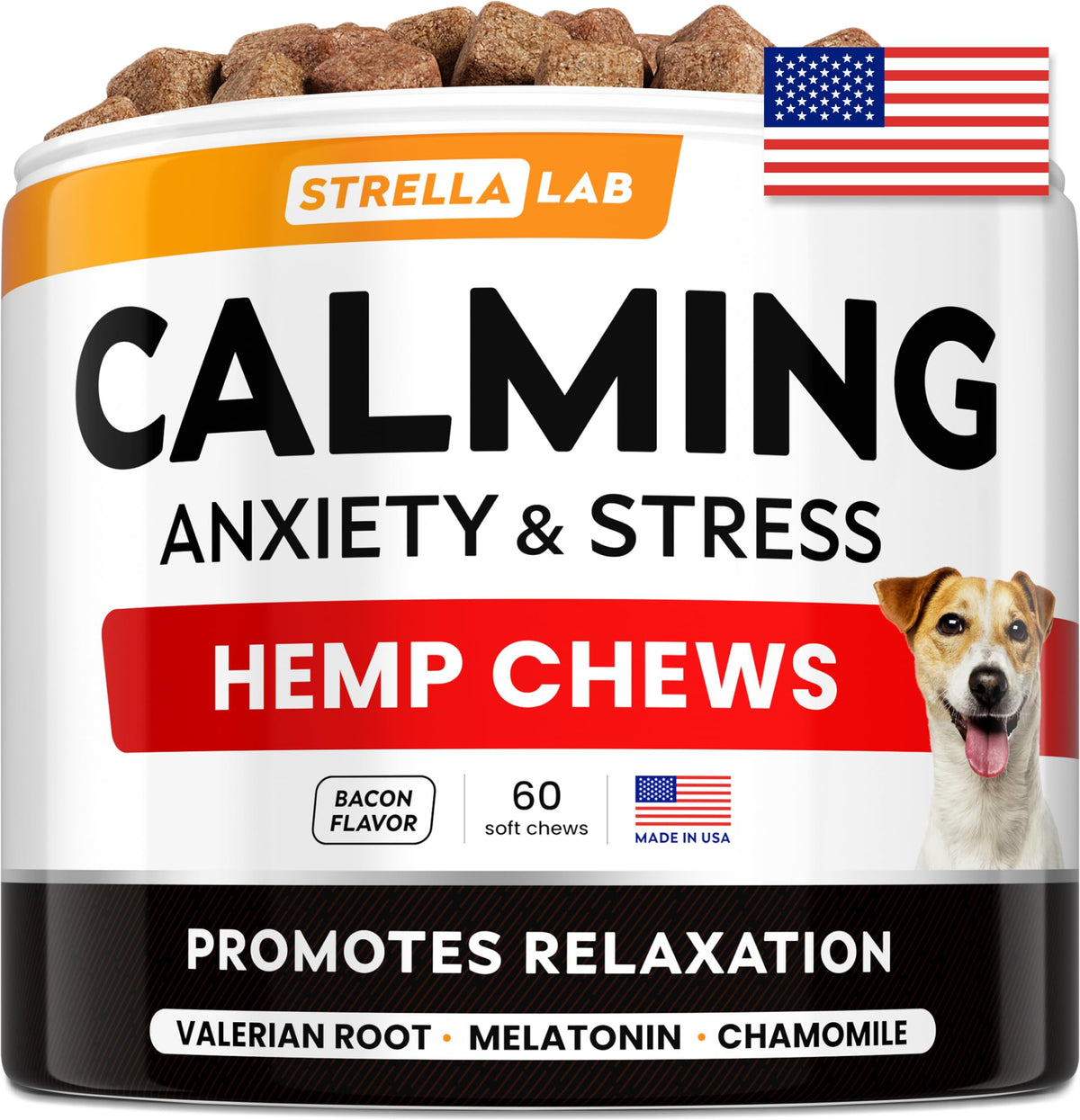 STRELLALAB Bote Calma Perro, envase práctico para uso diario.