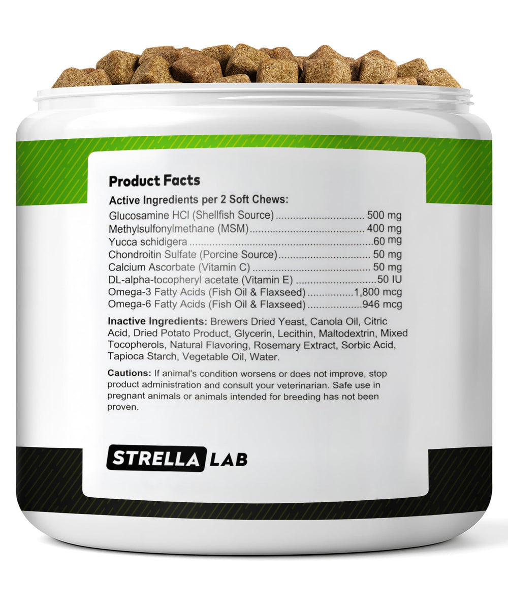 STRELLALAB dog chews Hickory Bacon flavor for easy daily consumption