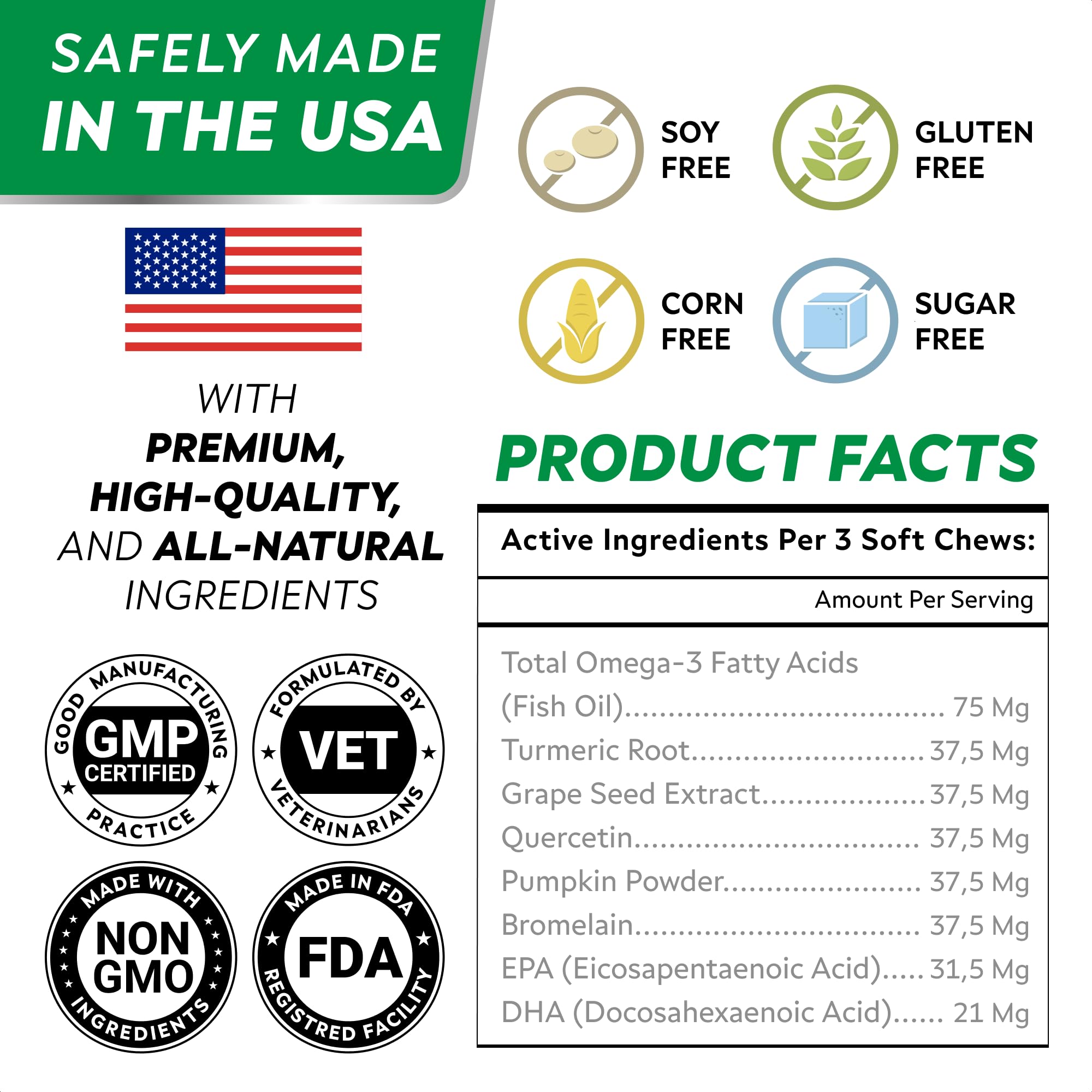 STRELLALAB chews 2g serving size highlights easy daily treats.